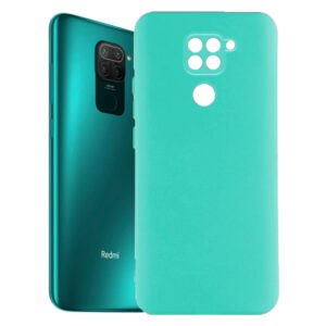 Husa protectie, interior de catifea, compatibila cu Xiaomi Redmi Note 9, FONIX BloomShield, silicon, margini ridicate, slim, Turcoaz