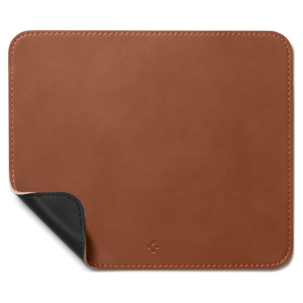 Mousepad Piele ecologica, Spigen, Anti-alunecare, Design ergonomic, Culoare, Maro