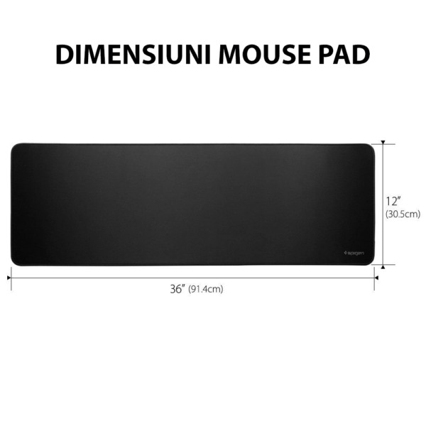 Mousepad material textil, Spigen Regnum, Anti-alunecare, Design ergonomic, Culoare, Negru