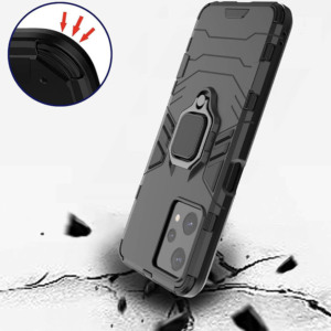 Husa COMANDO Armor Ring compatibila cu Oppo A79 5G, Tactical Defense Protect, Hybrid Antishock, Placuta metalica integrata pentru prindere suport auto, Inel rotativ 360 grade, PVC si PC, Negru