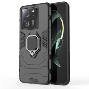 Husa COMANDO Armor Ring compatibila cu Xiaomi 13T/ 13T Pro, Tactical Defense Protect, Hybrid Antishock, Placuta metalica integrata pentru prindere suport auto, Inel rotativ 360 grade, PVC si PC, Negru