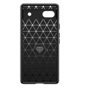 Husa Supreme Carbon compatibila cu Google Pixel 6a, Protectie precisa, Design canelat, Margini ranforsate, Anti-amprente, Negru