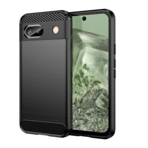 Husa Supreme Carbon compatibila cu Google Pixel 8a, Protectie precisa, Design canelat, Margini ranforsate, Anti-amprente, Negru