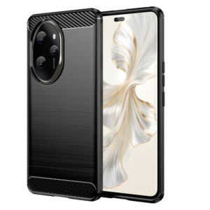 Husa Supreme Carbon compatibila cu Honor 100 Pro, Protectie precisa, Design canelat, Margini ranforsate, Anti-amprente, Negru