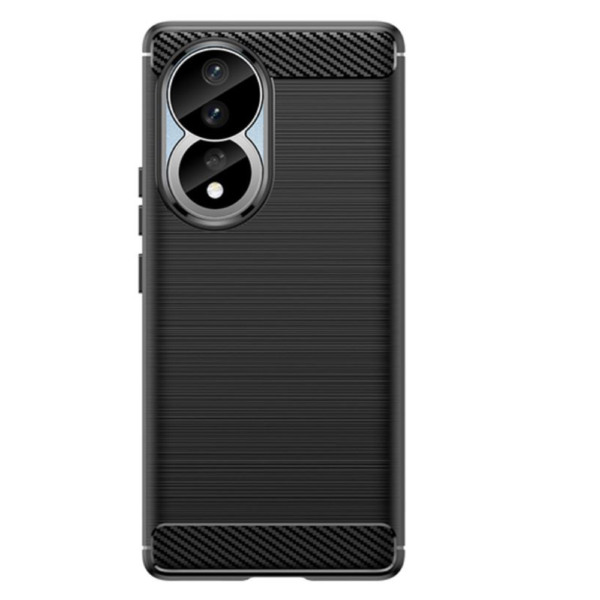 Husa Supreme Carbon compatibila cu Honor 80, Protectie precisa, Design canelat, Margini ranforsate, Anti-amprente, Negru