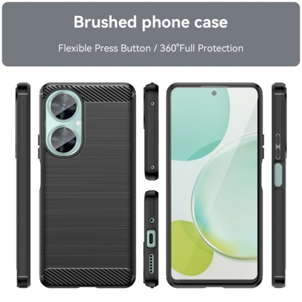 Husa Supreme Carbon compatibila cu Huawei Nova 11i, Protectie precisa, Design canelat, Margini ranforsate, Anti-amprente, Negru