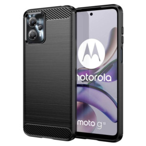 Husa Supreme Carbon compatibila cu Motorola Moto G13, Protectie precisa, Design canelat, Margini ranforsate, Anti-amprente, Negru