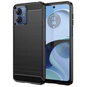 Husa Supreme Carbon compatibila cu Motorola Moto G14, Protectie precisa, Design canelat, Margini ranforsate, Anti-amprente, Negru