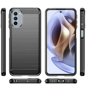 Husa Supreme Carbon compatibila cu Motorola Moto G41, Protectie precisa, Design canelat, Margini ranforsate, Anti-amprente, Negru