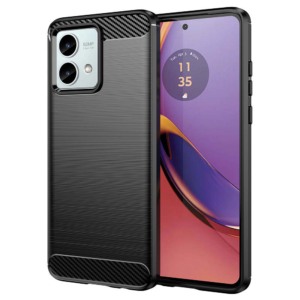 Husa Supreme Carbon compatibila cu Motorola Moto G84, Protectie precisa, Design canelat, Margini ranforsate, Anti-amprente, Negru