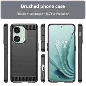 Husa Supreme Carbon compatibila cu OnePlus Nord 3, Protectie precisa, Design canelat, Margini ranforsate, Anti-amprente, Negru