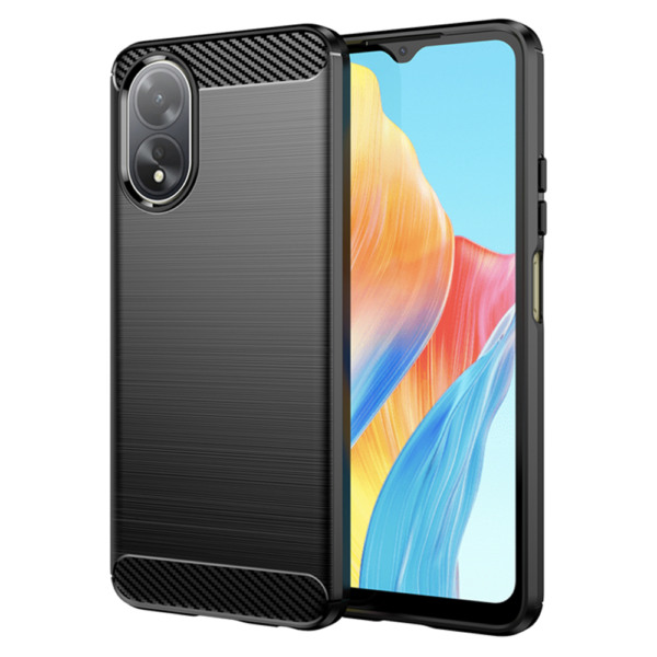 Husa Supreme Carbon compatibila cu Oppo A38, Protectie precisa, Design canelat, Margini ranforsate, Anti-amprente, Negru