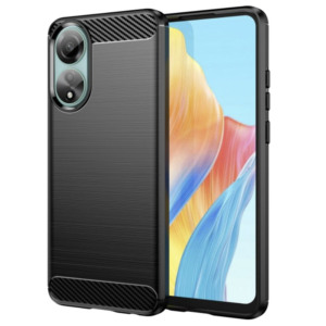 Husa Supreme Carbon compatibila cu Oppo A78 4G, Protectie precisa, Design canelat, Margini ranforsate, Anti-amprente, Negru