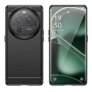 Husa Supreme Carbon compatibila cu Oppo Find X6, Protectie precisa, Design canelat, Margini ranforsate, Anti-amprente, Negru