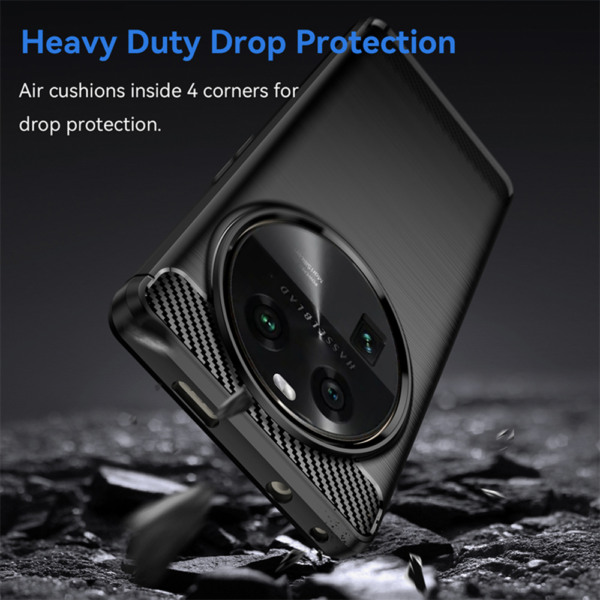 Husa Supreme Carbon compatibila cu Oppo Find X6, Protectie precisa, Design canelat, Margini ranforsate, Anti-amprente, Negru