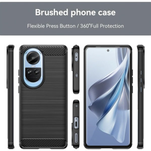 Husa Supreme Carbon compatibila cu Oppo Reno10, Protectie precisa, Design canelat, Margini ranforsate, Anti-amprente, Negru