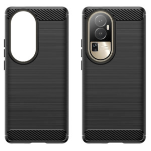 Husa Supreme Carbon compatibila cu Oppo Reno10 Pro Plus / Reno 10 Pro +, Protectie precisa, Design canelat, Margini ranforsate, Anti-amprente, Negru