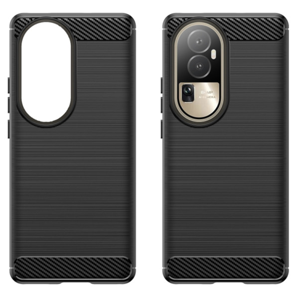 Husa Supreme Carbon compatibila cu Oppo Reno10 Pro, Protectie precisa, Design canelat, Margini ranforsate, Anti-amprente, Negru