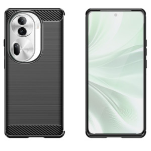 Husa Supreme Carbon compatibila cu Oppo Reno11 Pro, Protectie precisa, Design canelat, Margini ranforsate, Anti-amprente, Negru