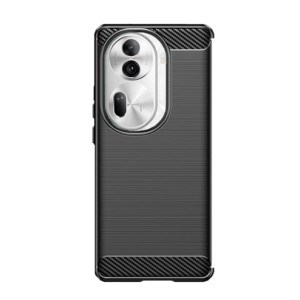 Husa Supreme Carbon compatibila cu Oppo Reno11 Pro, Protectie precisa, Design canelat, Margini ranforsate, Anti-amprente, Negru