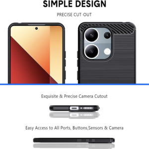 Husa Supreme Carbon compatibila cu Poco M6 Pro 4G, Protectie precisa, Design canelat, Margini ranforsate, Anti-amprente, Negru