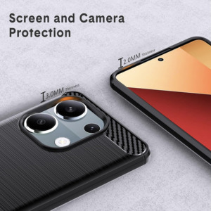 Husa Supreme Carbon compatibila cu Poco M6 Pro 4G, Protectie precisa, Design canelat, Margini ranforsate, Anti-amprente, Negru