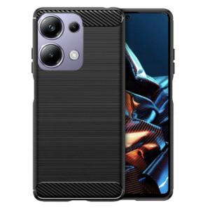 Husa Supreme Carbon compatibila cu Poco M6 Pro 4G, Protectie precisa, Design canelat, Margini ranforsate, Anti-amprente, Negru