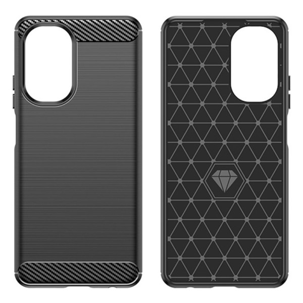 Husa Supreme Carbon compatibila cu Realme C55, Protectie precisa, Design canelat, Margini ranforsate, Anti-amprente, Negru