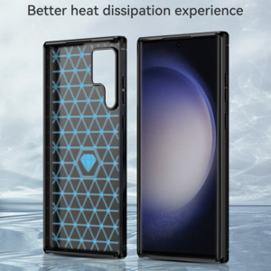 Husa Supreme Carbon compatibila cu Samsung Galaxy S24 Ultra, Protectie precisa, Design canelat, Margini ranforsate, Anti-amprente, Negru