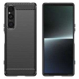 Husa Supreme Carbon compatibila cu Sony Xperia 1 V, Protectie precisa, Design canelat, Margini ranforsate, Anti-amprente, Negru