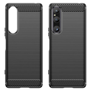 Husa Supreme Carbon compatibila cu Sony Xperia 1 V, Protectie precisa, Design canelat, Margini ranforsate, Anti-amprente, Negru