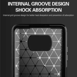 Husa Supreme Carbon compatibila cu Xiaomi Poco X3 / X3 NFC / X3 Pro, Protectie precisa, Design canelat, Margini ranforsate, Anti-amprente, Negru