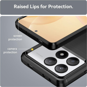 Husa Supreme Carbon compatibila cu Xiaomi Poco X6 Pro, Protectie precisa, Design canelat, Margini ranforsate, Anti-amprente, Negru