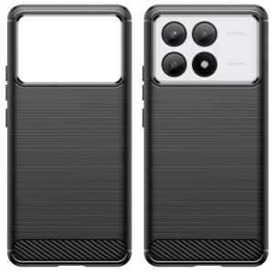 Husa Supreme Carbon compatibila cu Xiaomi Poco X6 Pro, Protectie precisa, Design canelat, Margini ranforsate, Anti-amprente, Negru