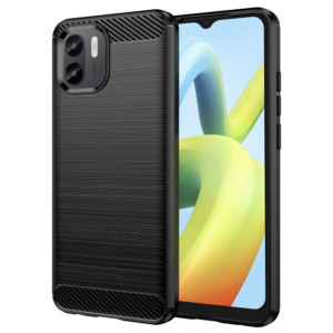 Husa Supreme Carbon compatibila cu Xiaomi Redmi A1, Protectie precisa, Design canelat, Margini ranforsate, Anti-amprente, Negru