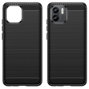 Husa Supreme Carbon compatibila cu Xiaomi Redmi A1 Plus / A1 +, Protectie precisa, Design canelat, Margini ranforsate, Anti-amprente, Negru