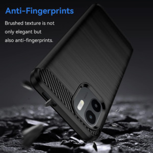 Husa Supreme Carbon compatibila cu Xiaomi Redmi A1 Plus / A1 +, Protectie precisa, Design canelat, Margini ranforsate, Anti-amprente, Negru