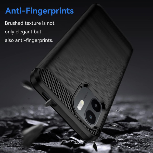 Husa Supreme Carbon compatibila cu Xiaomi Redmi A1 Plus / A1 +, Protectie precisa, Design canelat, Margini ranforsate, Anti-amprente, Negru