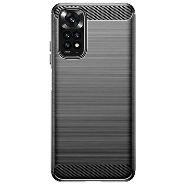 Husa Supreme Carbon compatibila cu Xiaomi Redmi Note 11 Pro 4G, Protectie precisa, Design canelat, Margini ranforsate, Anti-amprente, Negru