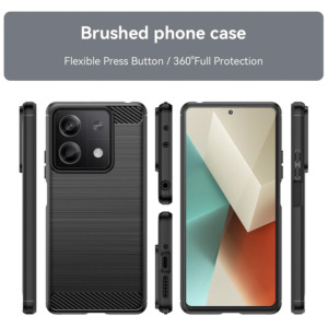 Husa Supreme Carbon compatibila cu Xiaomi Redmi Note 13 4G, Protectie precisa, Design canelat, Margini ranforsate, Anti-amprente, Negru