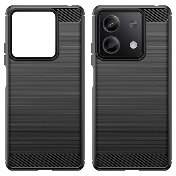 Husa Supreme Carbon compatibila cu Xiaomi Redmi Note 13 4G, Protectie precisa, Design canelat, Margini ranforsate, Anti-amprente, Negru