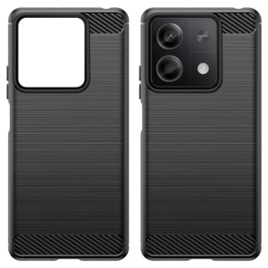 Husa Supreme Carbon compatibila cu Xiaomi Redmi Note 13 5G, Protectie precisa, Design canelat, Margini ranforsate, Anti-amprente, Negru