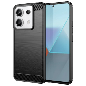 Husa Supreme Carbon compatibila cu Xiaomi Redmi Note 13 Pro 5G / Poco X6, Protectie precisa, Design canelat, Margini ranforsate, Anti-amprente, Negru