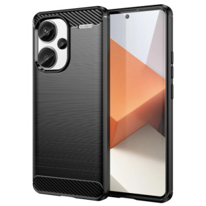 Husa Supreme Carbon compatibila cu Xiaomi Redmi Note 13 Pro Plus / Note 13 Pro +, Protectie precisa, Design canelat, Margini ranforsate, Anti-amprente, Negru