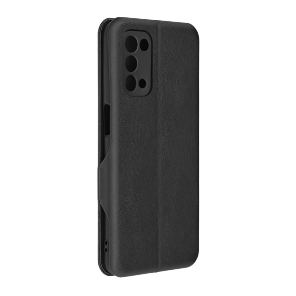 Husa Power Magnet compatibila cu OnePlus Nord N200 5G, Interior catifea, Exterior piele, Tip carte, Suport card, Protectie camere, Inchidere magnetica, Negru