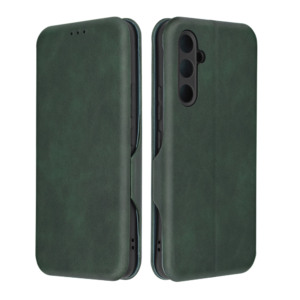 Husa Power Magnet compatibila cu Samsung Galaxy A54, Interior catifea, Exterior piele, Tip carte, Suport card, Protectie camere, Inchidere magnetica, Verde inchis