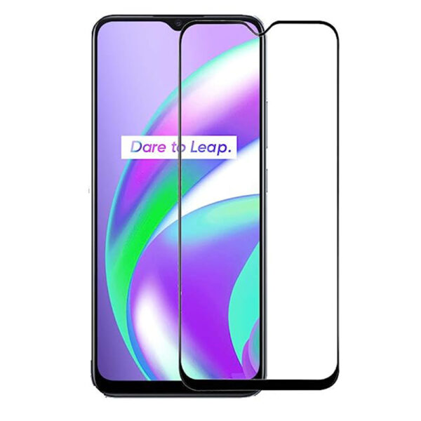 Folie COMANDO Ultra Thin Proof compatibila cu Realme C21, Rezistenta ridicata la socuri, Acoperire completa a ecranului, Lipici adeziv pe intreaga suprafata, 0,3 mm, Cadru negru