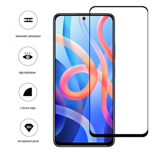 Folie COMANDO Ultra Thin Proof compatibila cu Xiaomi Note 11, Rezistenta ridicata la socuri, Acoperire completa a ecranului, Lipici adeziv pe intreaga suprafata, 0,3 mm, Cadru negru - 3