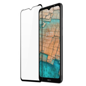 Folie COMANDO Ultra Thin Proof compatibila cu Nokia C20, Rezistenta ridicata la socuri, Acoperire completa a ecranului, Lipici adeziv pe intreaga suprafata, 0,3 mm, Cadru negru