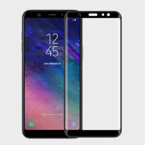 Folie COMANDO Ultra Thin Proof compatibila cu Samsung Galaxy A6 (2018), Rezistenta ridicata la socuri, Acoperire completa a ecranului, Lipici adeziv pe intreaga suprafata, 0,3 mm, Cadru negru